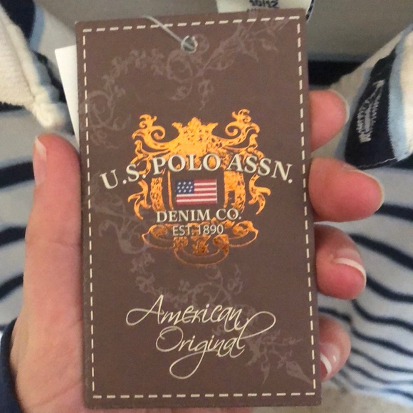 U.S Polo Assn. Boys White and Blue Striped… - Picture 4 of 11